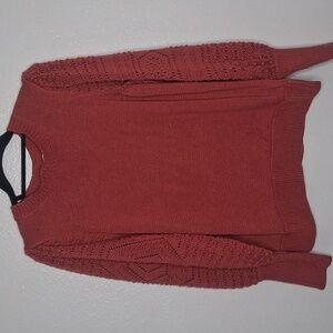 Grace + Karma Knit Sweater Burn Orange Boho Size L ( Runs Small)